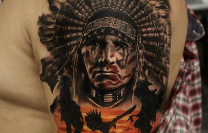 Тату (татуировка) Индейцы: значение и эскизы женские и мужские