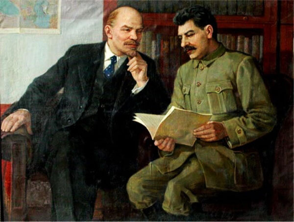 П. Васильев. Ленин и Сталин за беседой
