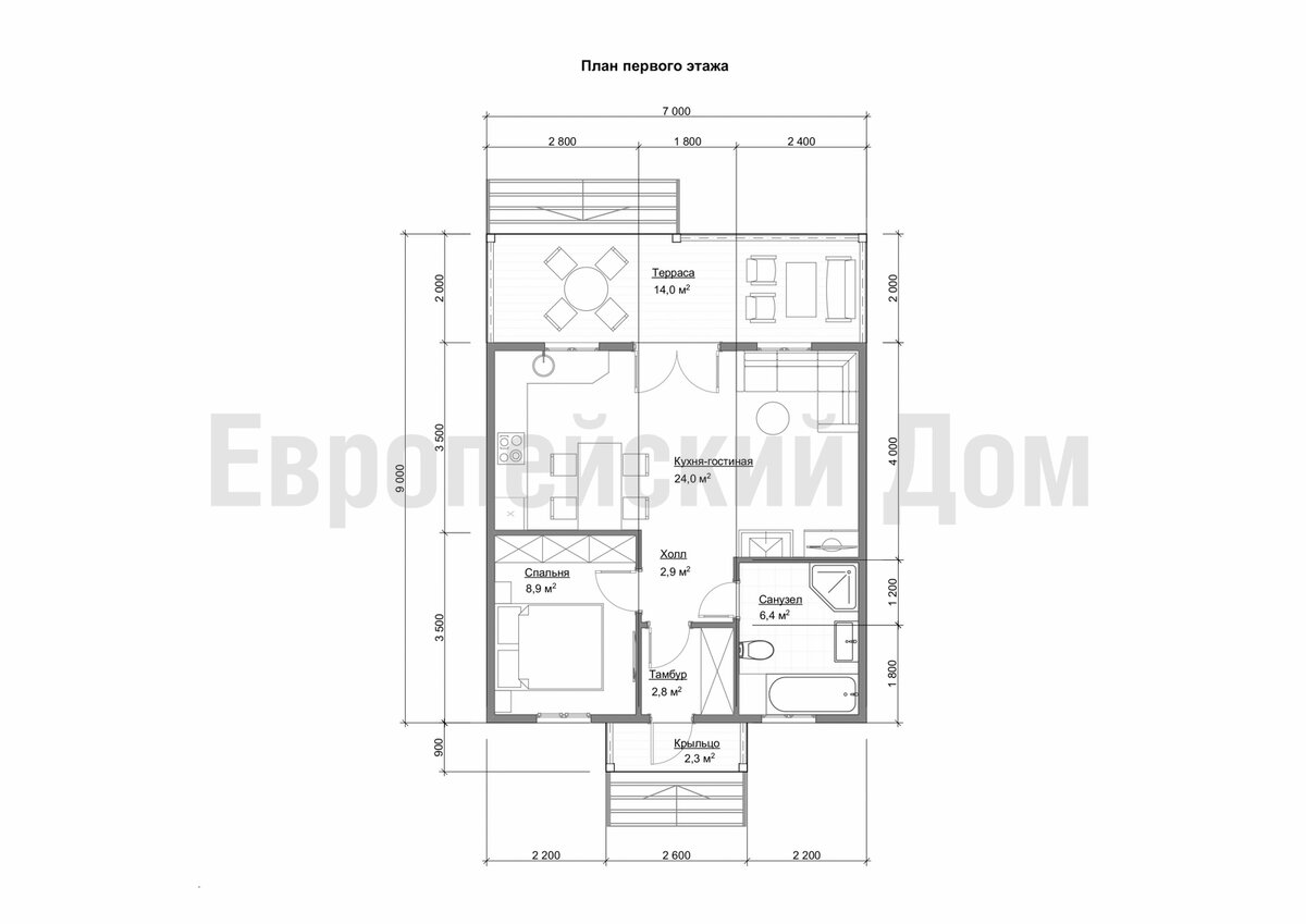 Планировка первого этажа. Источник фото: dom-bt.com