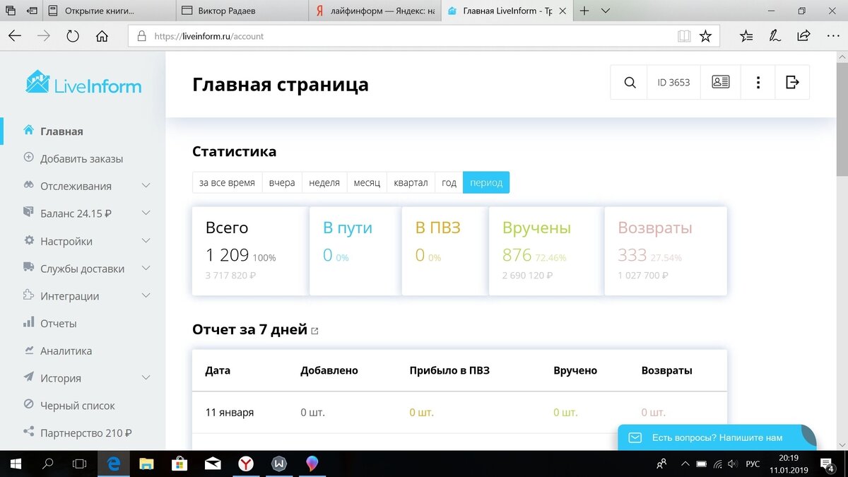 Сегодня специально зашел заскринить статистику с интернет магазина детских GPS часов за осень 2018