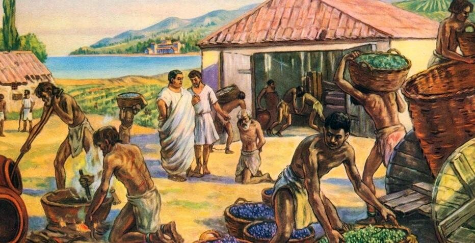 Труд древнеримских рабов на плантации. Источник: italy4.me