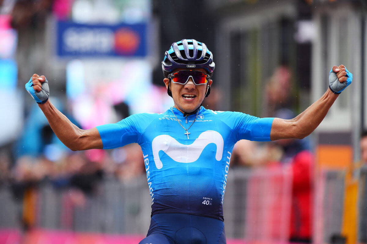 Giro d’Italia 2019 — 102nd Edition — 14th stage Saint Vincent — Courmayeur 131 km — 25/05/2019 — Richard Carapaz (ECU — Movistar Team) — photo Dario Belingheri/BettiniPhoto©2019