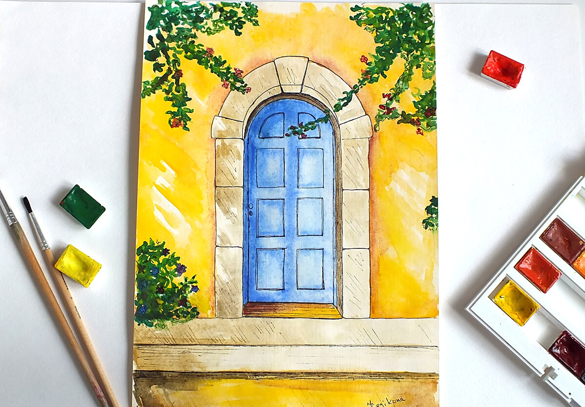 одна из первых работ, 2018 год. По уроку школы рисования Всем Арт.