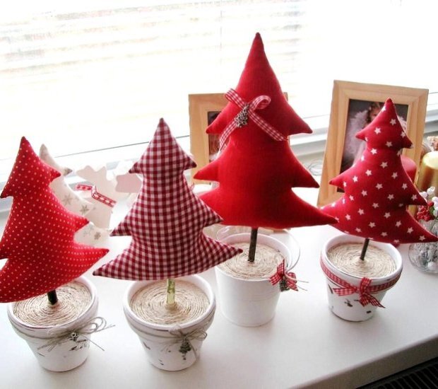 Елочки из ткани