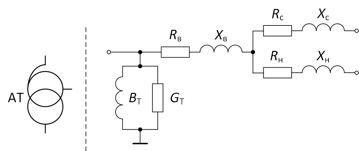 Схемы замещения и параметры двухобмоточных трансформаторов