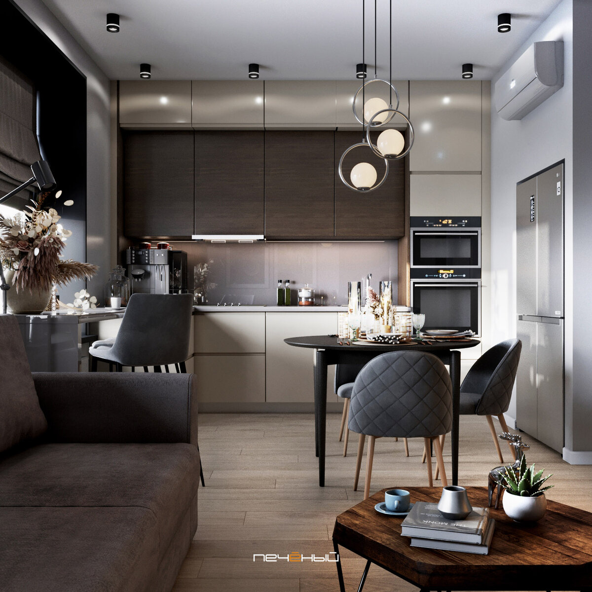 Дизайн кухни-гостиной