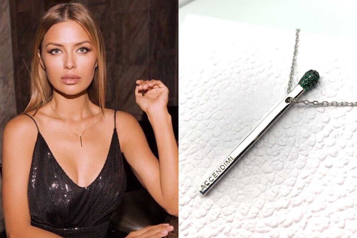 Виктория Боня с подвеской-спичкой Accendemi 