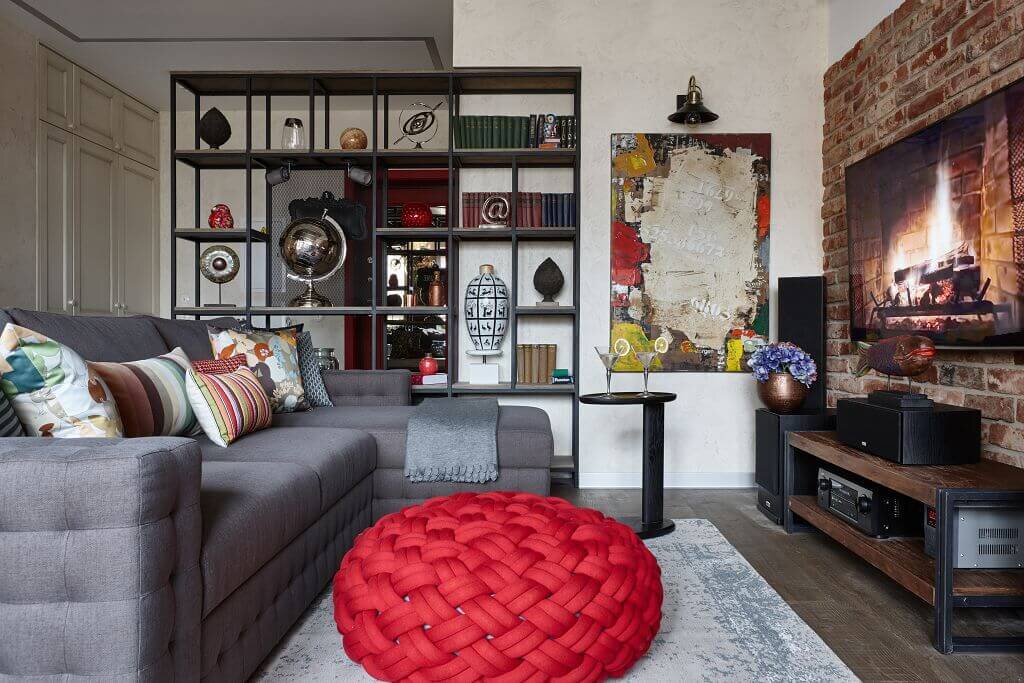 Гостиная. Диван Estetica; пуф Knotty, Kumeko