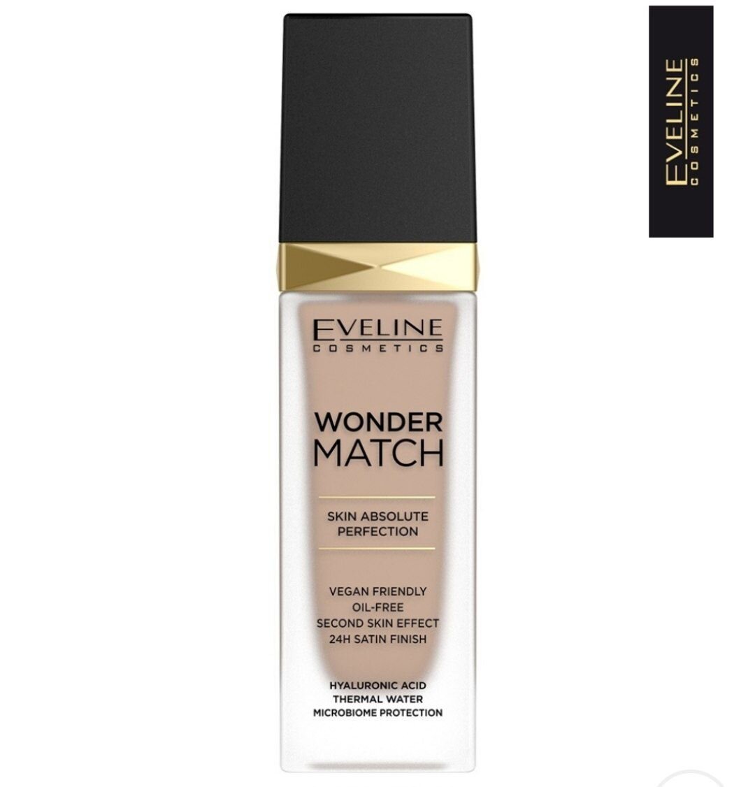 Тональный крем Eveline Wonder Match (323 руб. на вайлдберис) + кожа до и после применения