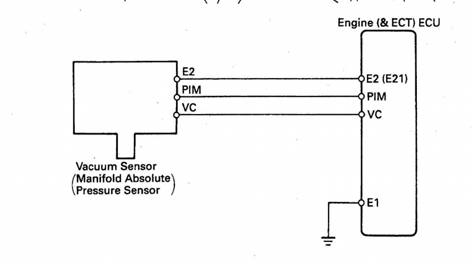 Электросхема системы управления двигателем (3S-FE)