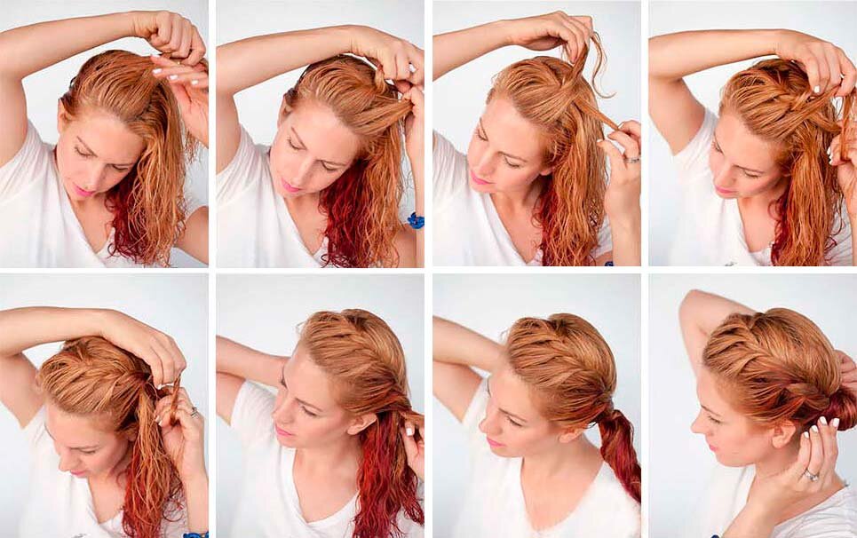 Как убрать волосы в ленту для волос