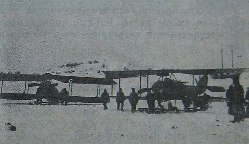 Самолёты красного авиазвена в Карелии // Фото - ж-л "Красные крылья", 1925 г.