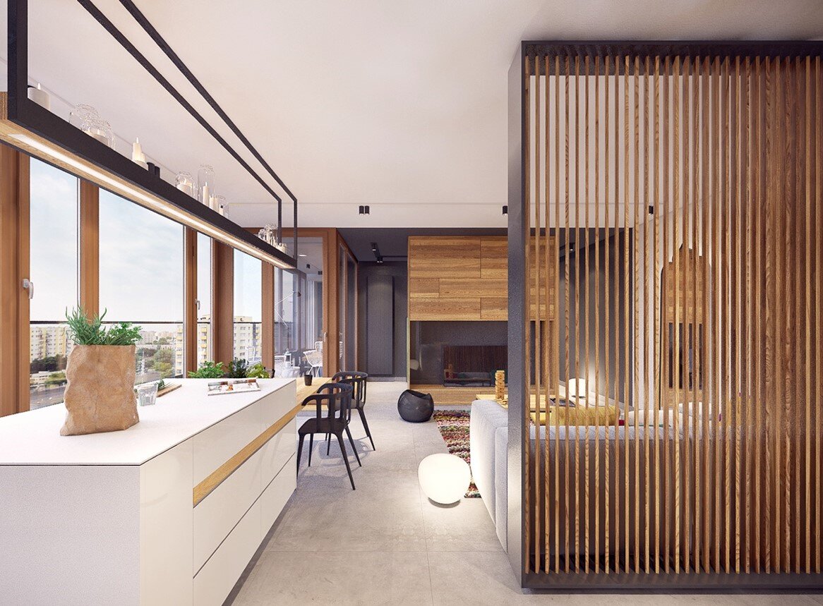 Пример перегородки из реек