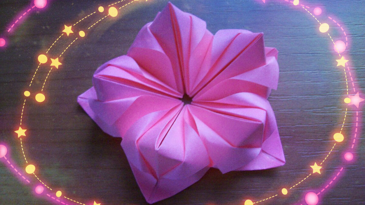 Красивый цветок оригами из бумаги. Открытка своими руками. Paper flowers