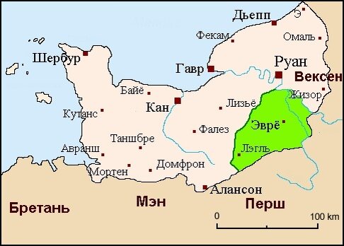 Графство Эврё в составе Нормандии