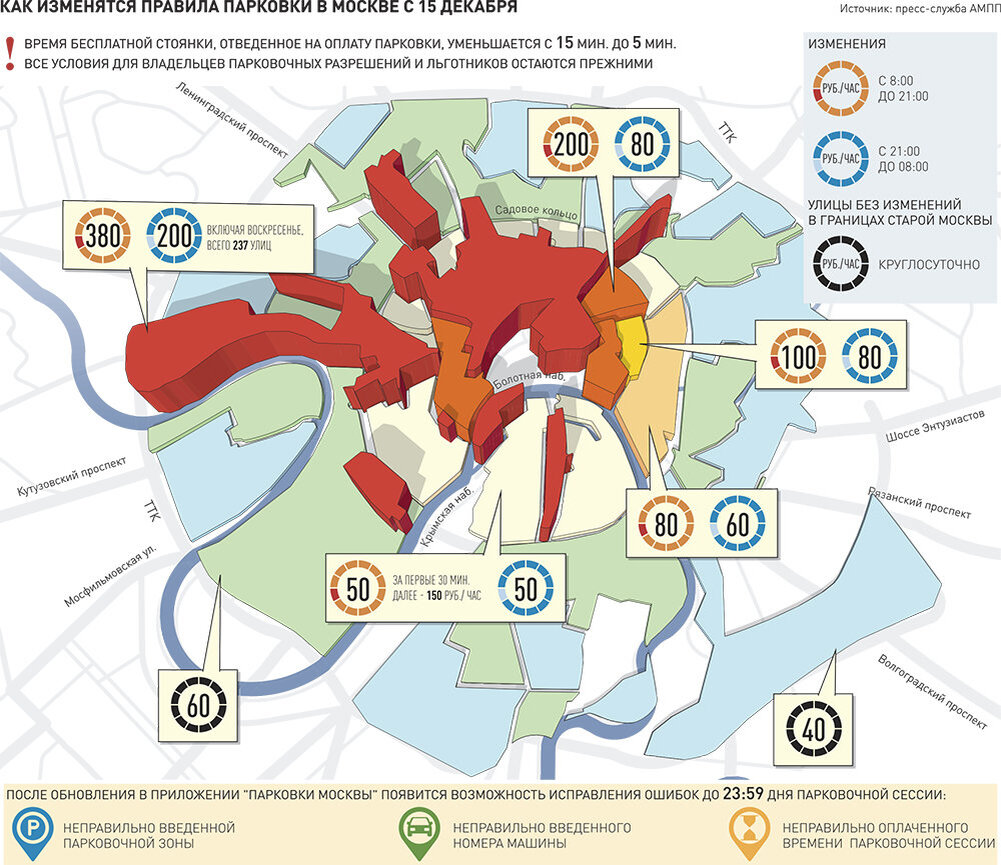 Карта платных стоянок