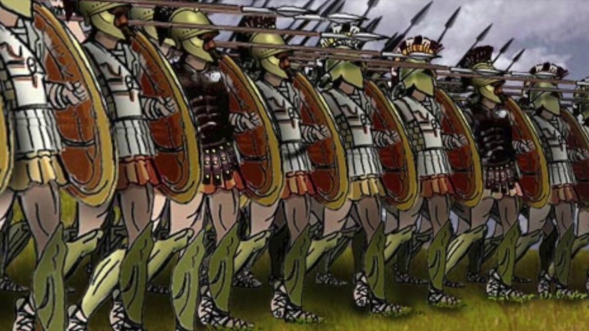 Греческая фаланга. Ранний римский легион имел такую же формацию.