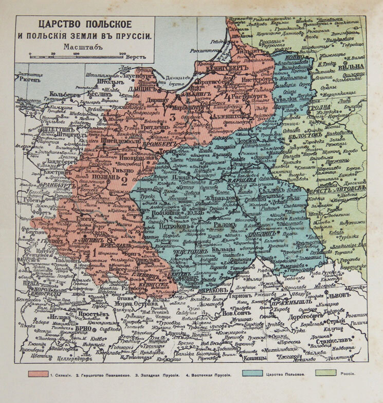 Карта польши в 1914 году