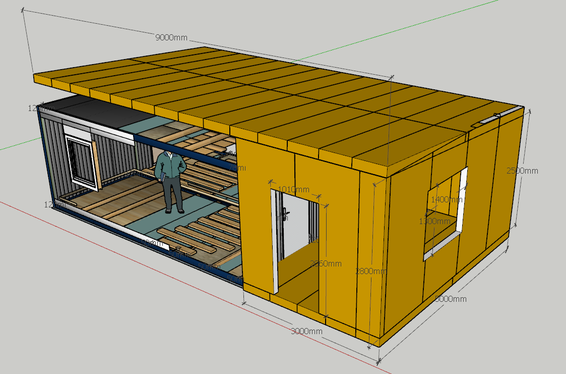 Проект бытовки в sketchup