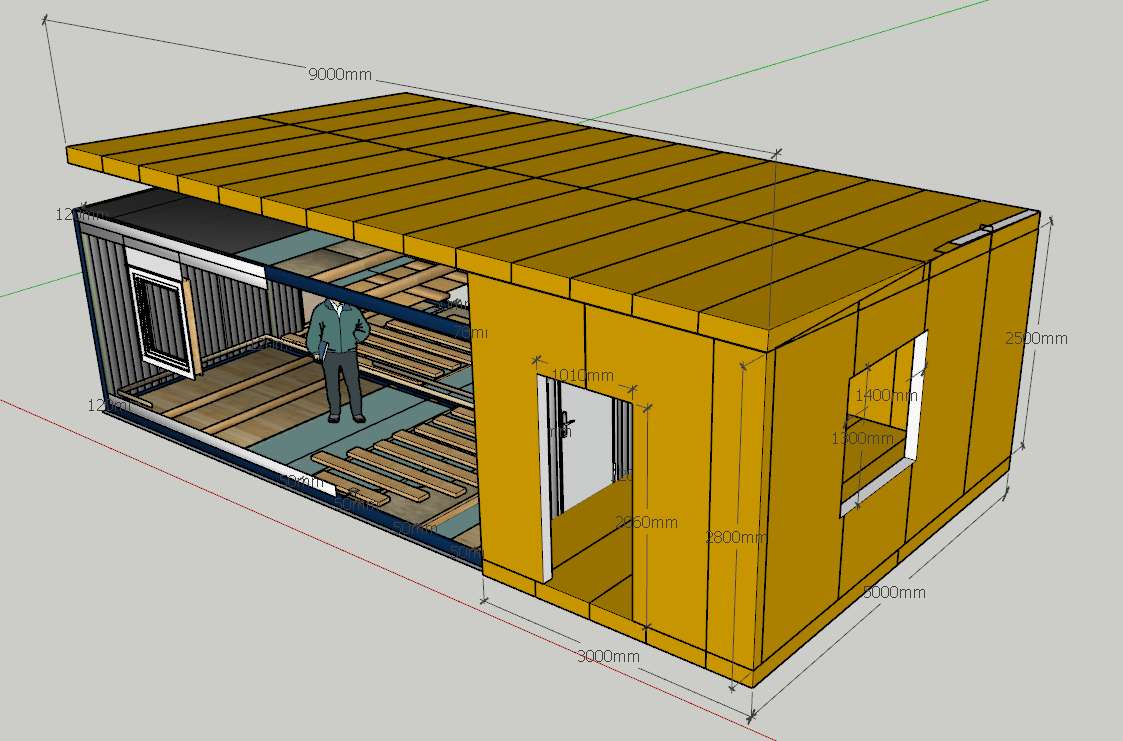 Бытовка проект sketchup