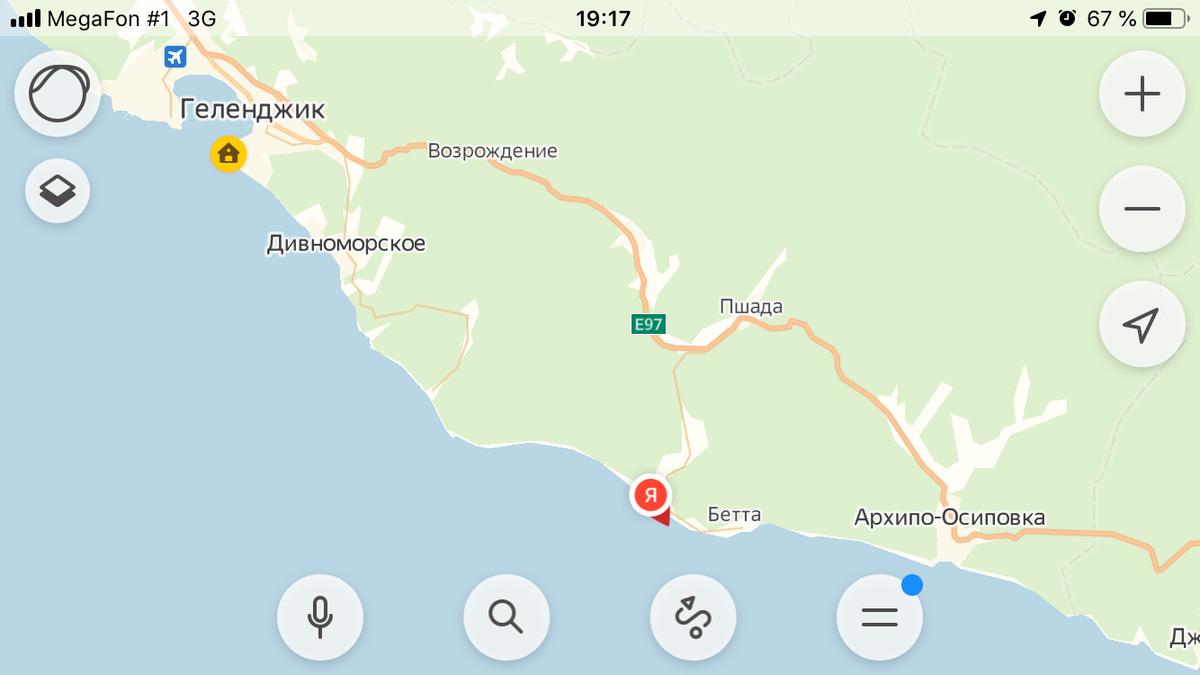 Побережье геленджика карта с поселками