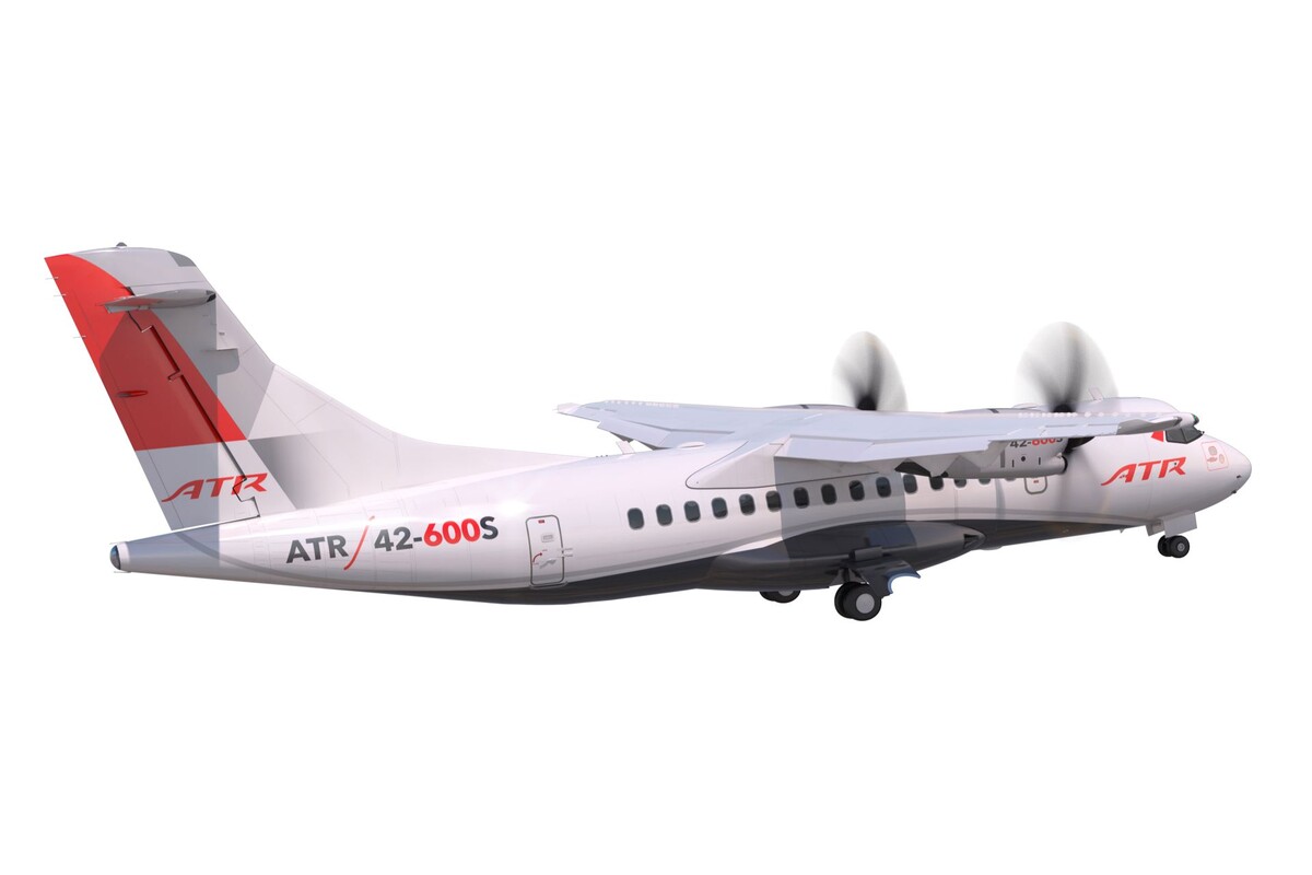 Рендер ATR 42-600S; ничего нового в нём - при беглом взгляде - нет. Но выход за счёт небольших изменений дизайна в региональные аэропорты с полосами по 800... 1000 метров расширит рынок сбыта примерно на 20%, как считает производитель