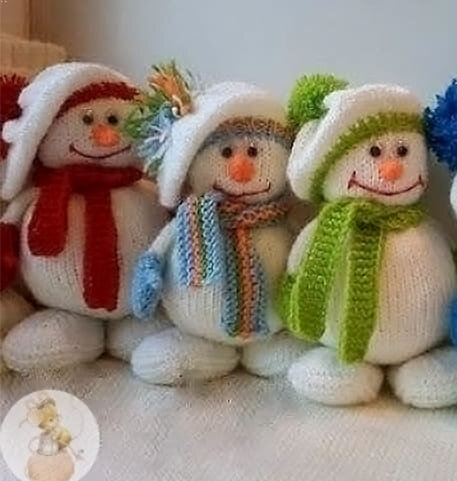 как связать снеговика спицами