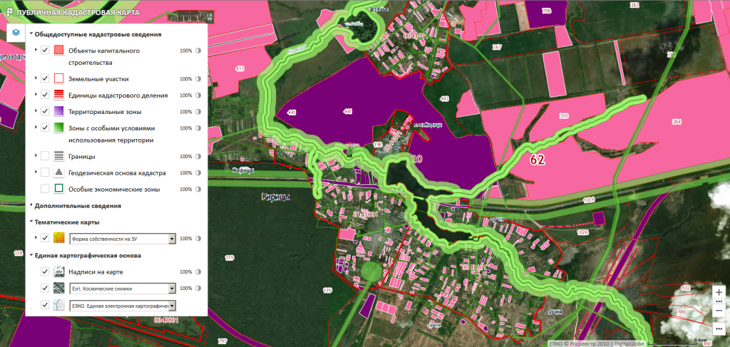 Публичная кадастровая карта как найти свободный участок