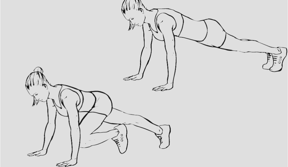 Колено к плечу 30 повторов.по 3 подхода 