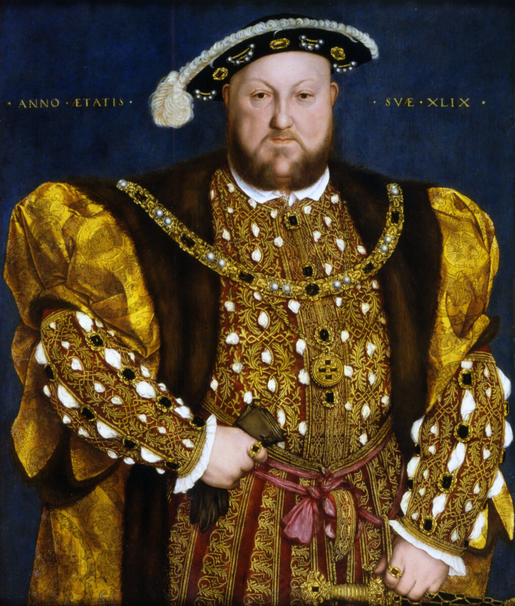 Генрих VIII Тюдор, портрет работы Ганса Гольбейна Младшего, изображение Wikimedia