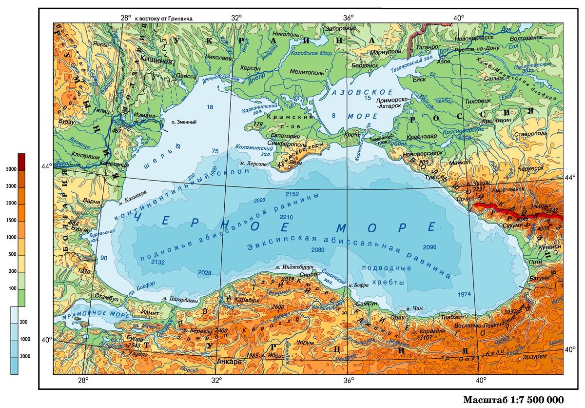 Запад черного моря карта. Физическая карта черного моря. Остров змеиный в черном море на карте. Азовское море и черное море на карте. Черное море географическая карта.