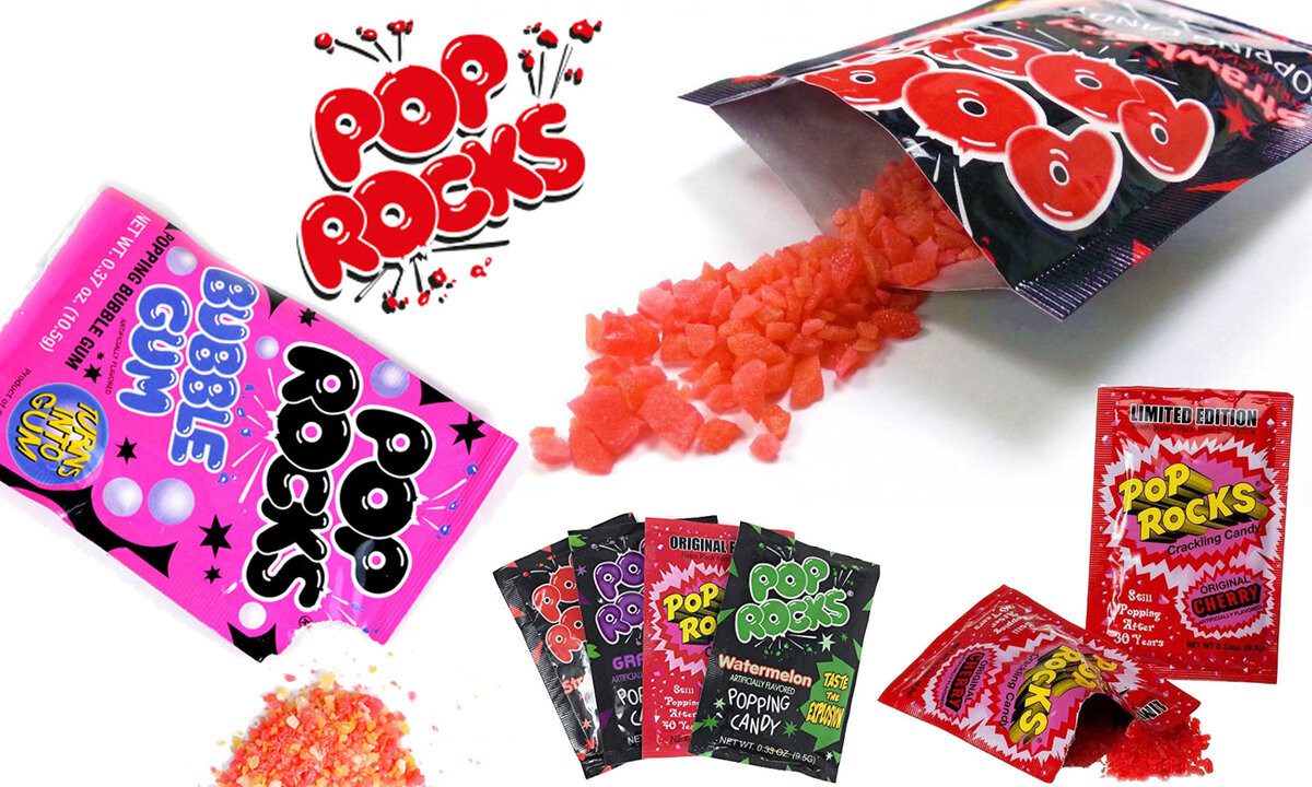 Конфеты Pop Rocks. Коллаж автора, фото автора и pixabay.com
