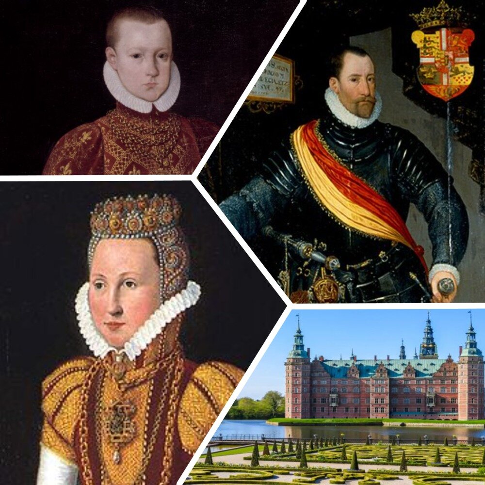 Портреты родителей и Кристиана в семилетнем возрасте. Замок Фредериксборг.