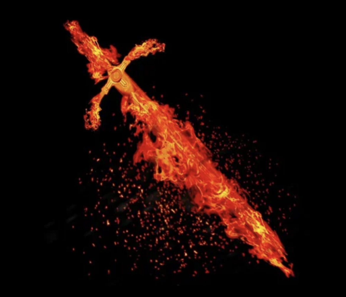 Пламенный меч, прототип лазерного оружия, так любимое героями звездных войн.