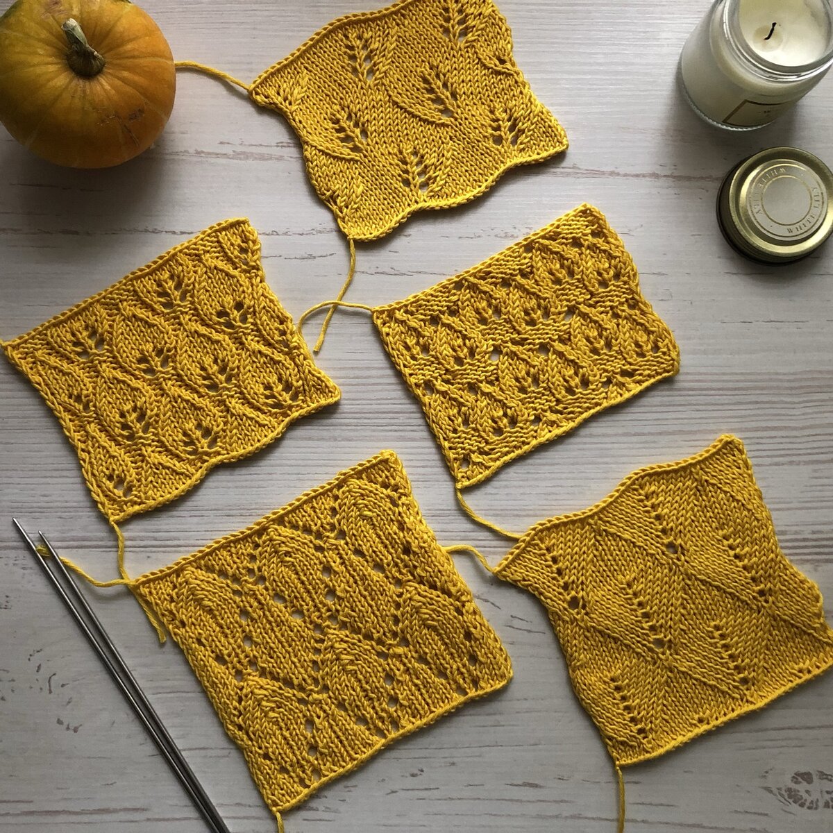 Образцы узоров с листьями. Личное фото автора