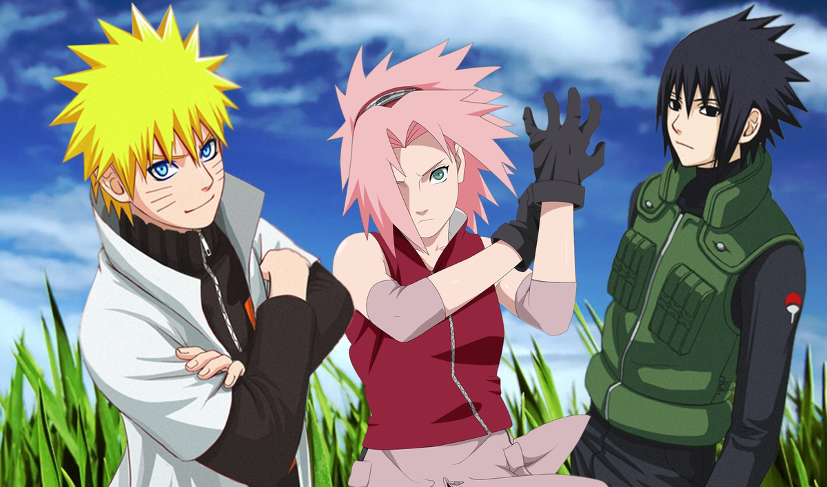 Главные герои аниме Наруто в хорошем качестве. Источник - https://jogonaruto.files.wordpress.com