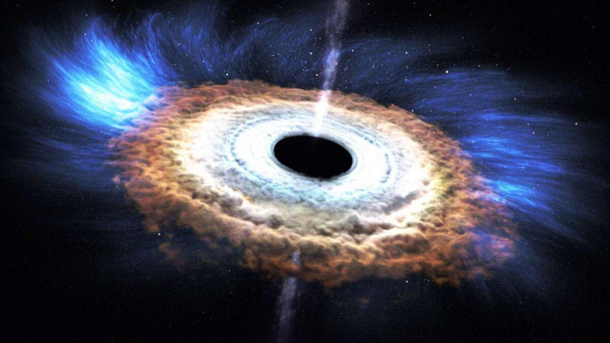 Черная дыра, которая способствует рождению звезд  Американскими астрофизиками сообщено о том, что им удалось открыть черную дыру, выбрасывающую огромное количество газа, способствующего формированию