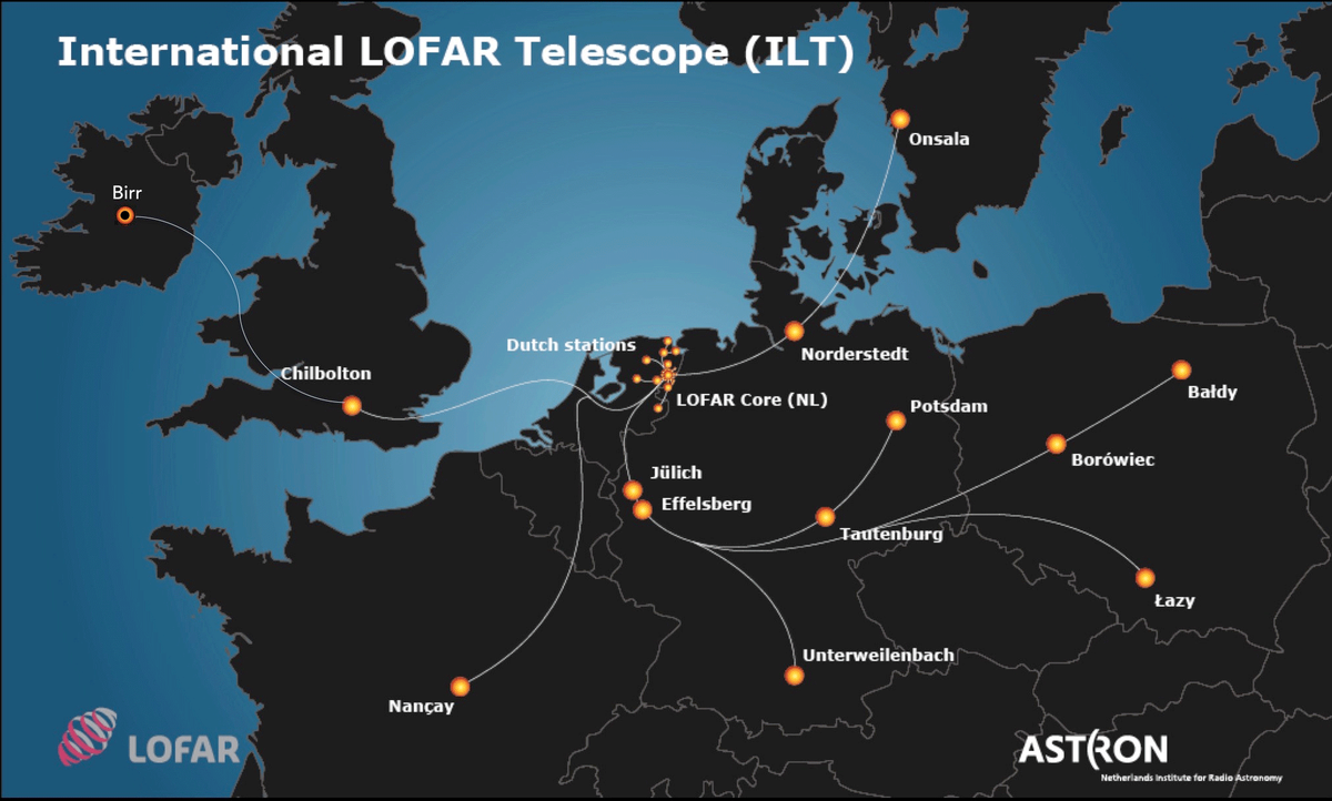 Схема расположения антенн проекта LOFAR