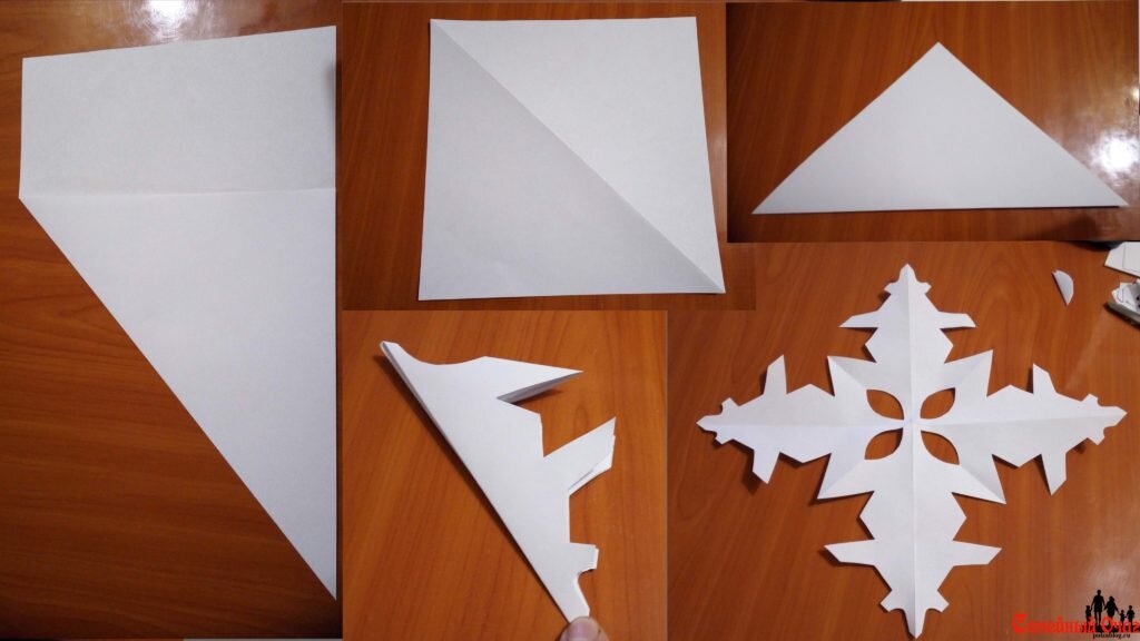 Простые красивые снежинки из бумаги / Снежинка трафарет / Шаблоны и схемы снежинок для вырезания