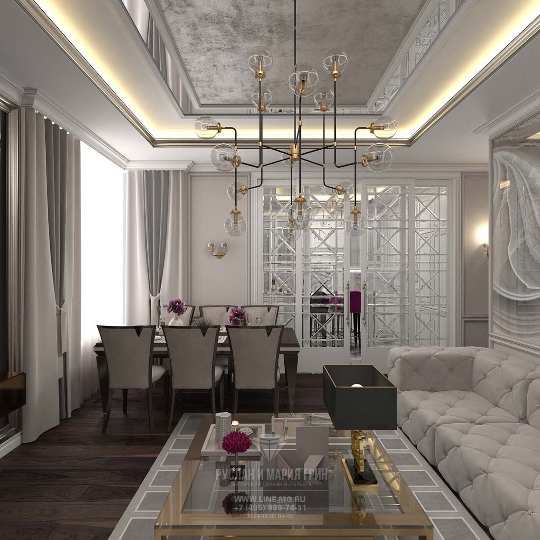 На фото: Интерьер квартиры после перепланировки и ремонта в стиле арт-деко