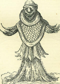 Морской монах. Иллюстрация из «Книги Дней», 1869 г.