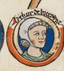 Артур I, герцог Бретонский (1187–1203), страница средневековй рукописи
