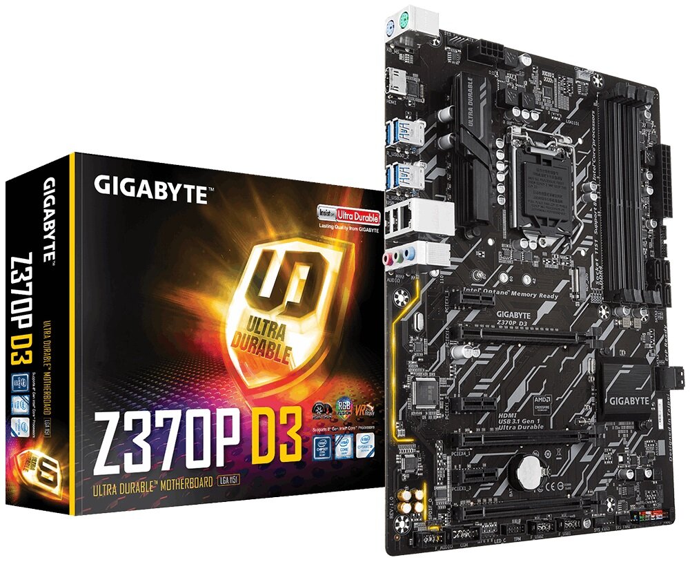 Плата gigabyte z370p d3