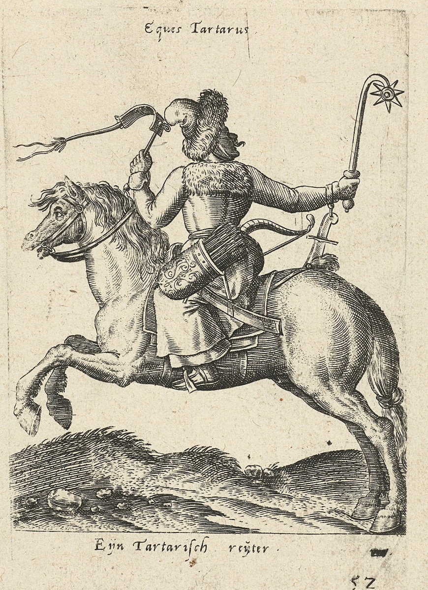 Крымскотатарский всадник из альбома фламандского художника А. де Брюна 1578 год