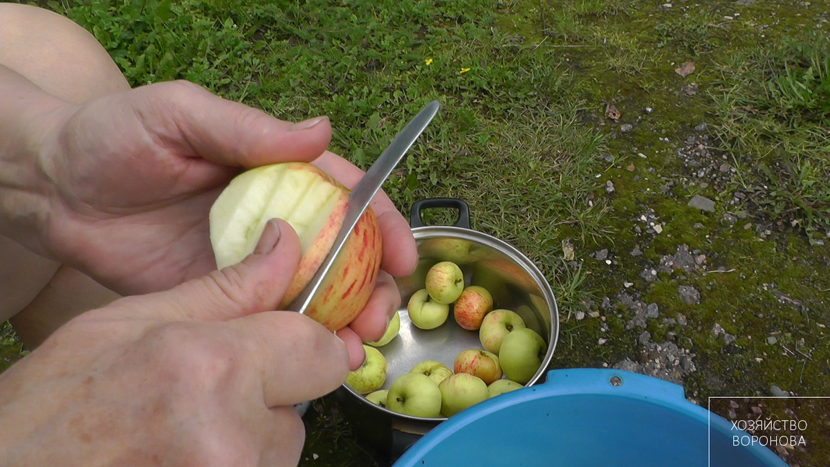 нарезка яблок на дольки
