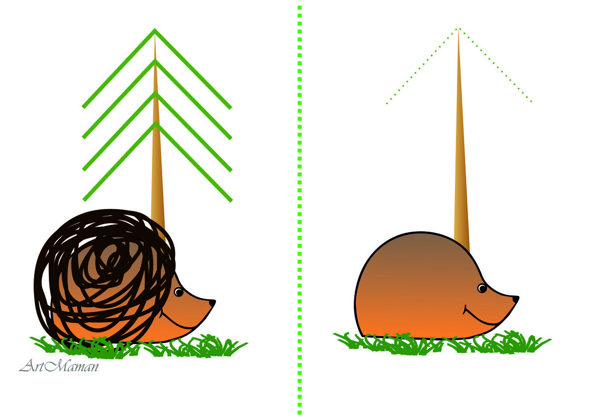 Рисунок ежика для поделки эскиз (48 фото)