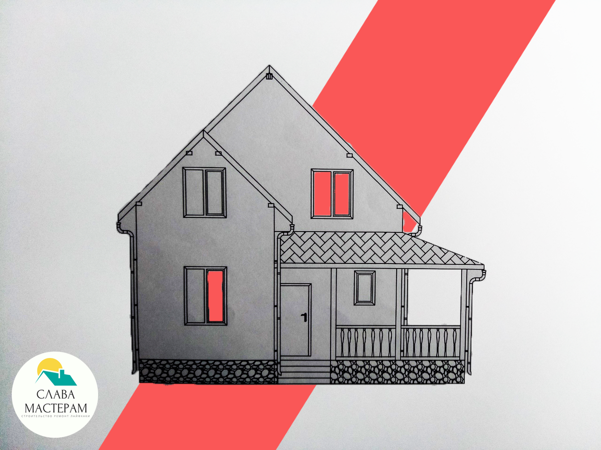 А это мой дом, фасад по оси "Г" согласно проекта