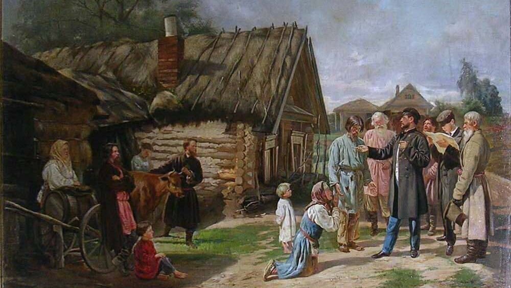 В. В. Пукирев. Сбор недоимок. https://rossaprimavera.ru/static/files/bae1a15358c7.jpg