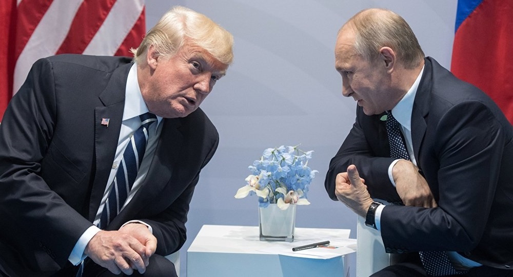 Дональд Трамп и Владимир Путин во время встречи на полях G20