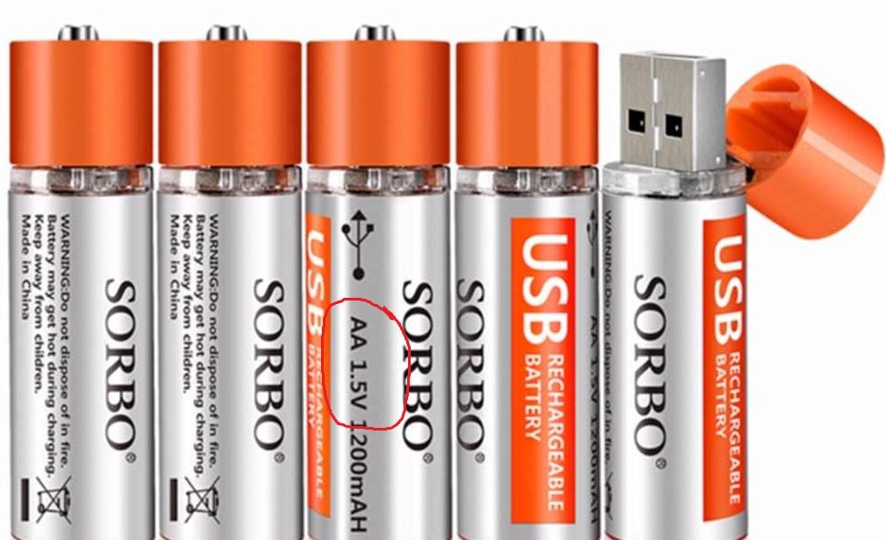 Пальчиковые USB аккумуляторы 1,5В